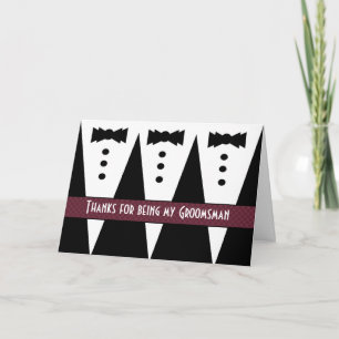 Groomsman Merci - Trois Tuxedos - Personnalisable