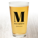 Groomsman Monogram Name Glass<br><div class="desc">Modern typography minimalist monogram name design which can be changed to personalize. Perfect for thanking your Groomsman for all their help and support in making your wedding amazing.</div>