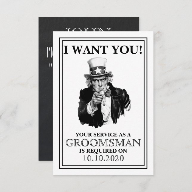 Groomsman or Best Man Proposal Invitation (Front/Back)