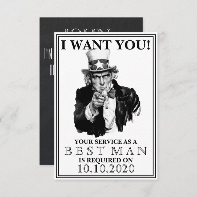 Groomsman or Best Man Proposal Invitation (Front/Back)