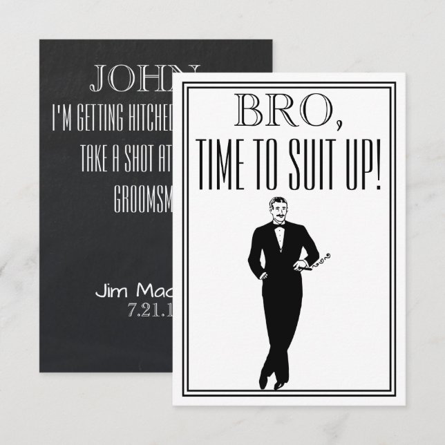 Groomsman or Best Man Proposal Vintage Invitation (Front/Back)