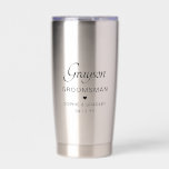 Groomsman Personalised Name Wedding Party Insulated Tumbler<br><div class="desc">Groomsman Personalised Name Wedding Party Insulated Tumbler features your groomsman's name with the bridal couple's names and wedding date accented with a small love heart. Custom made for your groomsman. Designed by ©2024 Evco Studio www.zazzle.com/store/evcostudio</div>