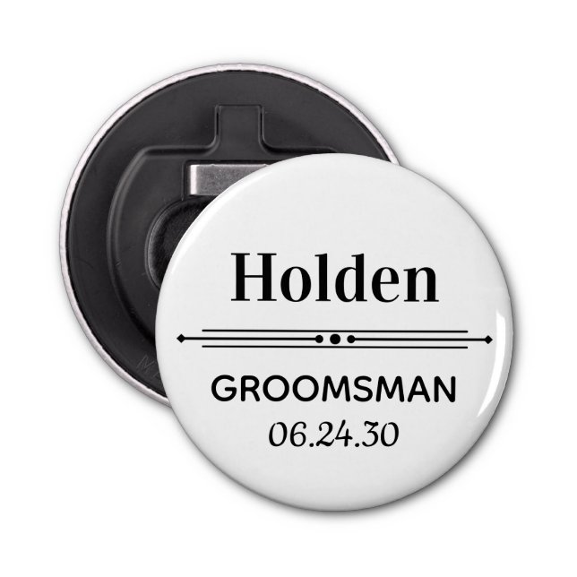 Groomsman Personalized Bottle Opener (Front)
