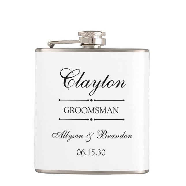 Groomsman Personalized Hip Flask (Front)