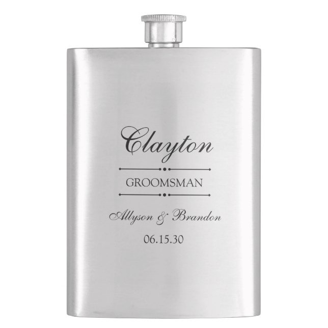 Groomsman Personalized Hip Flask (Front)