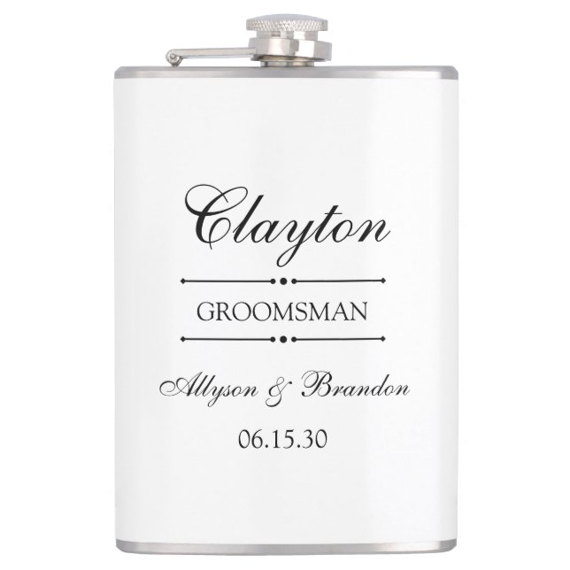 Groomsman Personalized Hip Flask (Front)