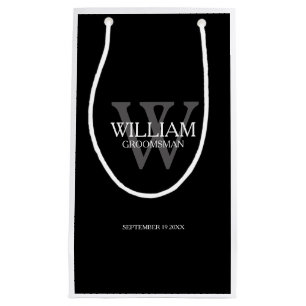 Groomsman Personalized Modern Chic Small Gift Bag