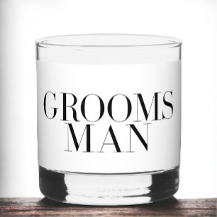Groomsman Personalized Name Modern Whiskey Glass