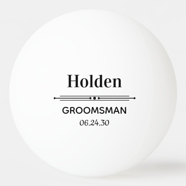 Groomsman Personalized Ping Pong Ball (Front)