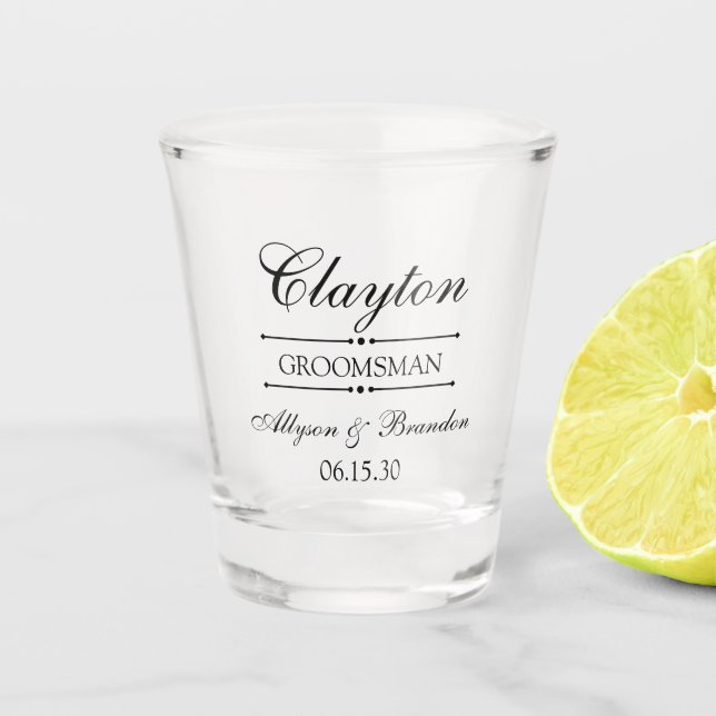 Groomsman Personalized Shot Glass (Front)