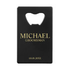 Groomsman personnalisé moderne noir et or