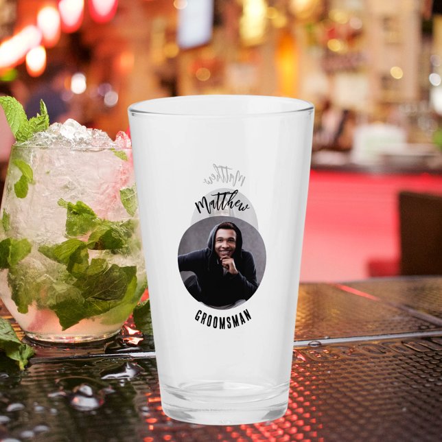 Groomsman photo bachelor party glass (Creator Uploaded)