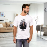 Groomsman photo bachelor party T-Shirt<br><div class="desc">Personalize and add a photo into the circular frame. Add a name</div>