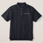 Groomsman Polo Shirt<br><div class="desc">Groomsman Polo Shirt is shown in Navy with White embroidered text.
Customize this item or buy as shown.</div>