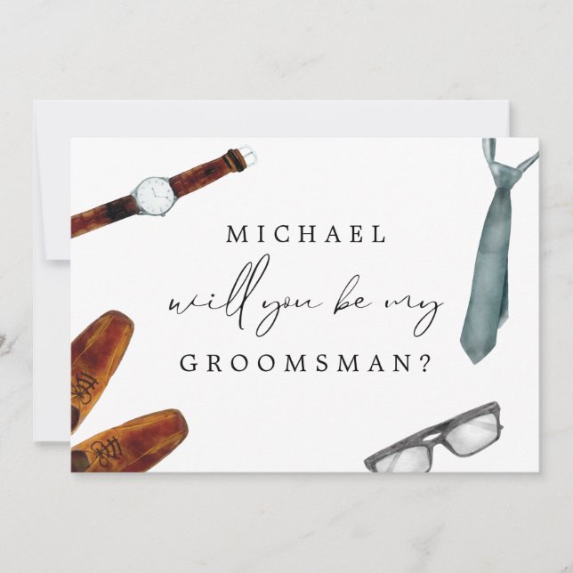 Groomsman Proposal Card for groom (Front)