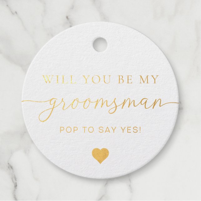 Groomsman Proposal Foil Favor Tag (Front)
