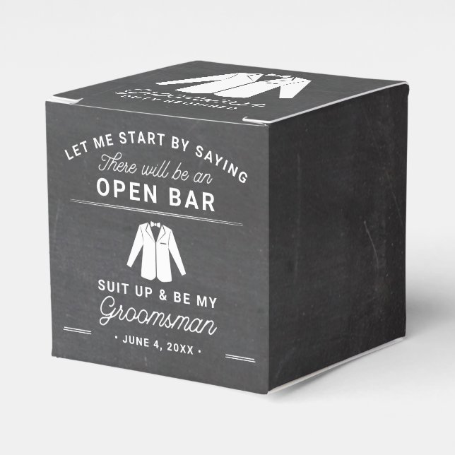 Groomsman Proposal Will You Be My Groomsman Favor Box (Front Side)