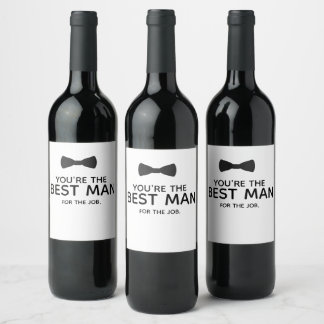 Groomsman Proposal Wine Label, Beer Label, Booze   Label
