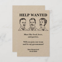 Groomsman Request Help Wanted Ad