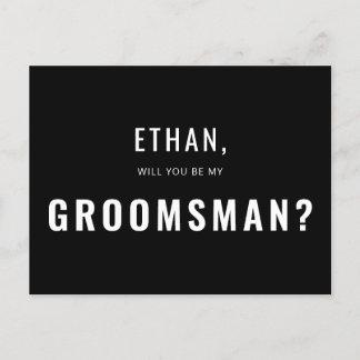 Groomsman Request Modern Simple Invitation Postcard