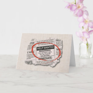 Groomsman Request Want Ad Card