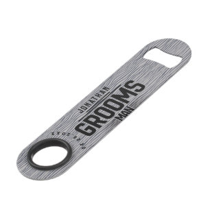 Groomsman Rustic Grey Wood Personnalisé Barre Clé
