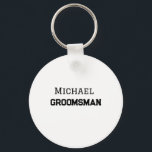 Groomsman simple minimal add name modern masculine keychain<br><div class="desc">design</div>
