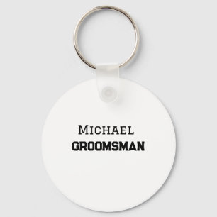 Groomsman simple minimal add name modern masculine keychain