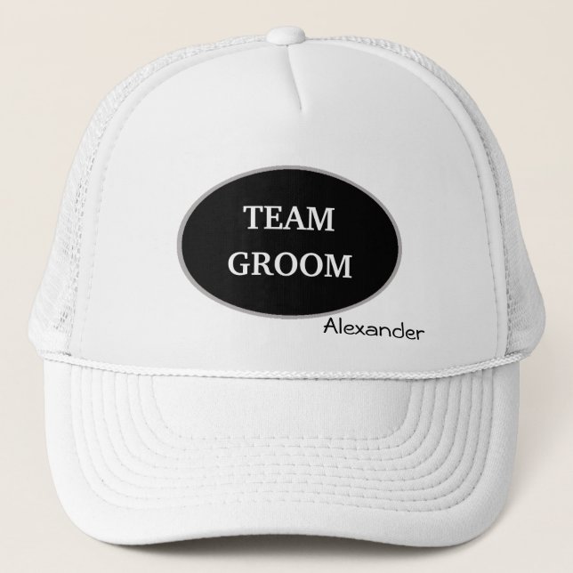 Groomsman Team Groom Personalized Trucker Hat (Front)