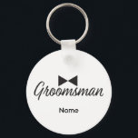 Groomsman text and Bow tie Keychain<br><div class="desc">Groomsman text and Bow tie</div>