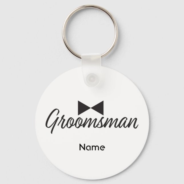 Groomsman text and Bow tie Keychain (Front)