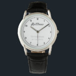 Groomsman Thank You Gift Personalized Watch<br><div class="desc">Typography editable script text with personal name in white,  wedding date and title in silver grey. An elegant and stylish keepsake gift from the bride and groom to their best man/groomsman.</div>