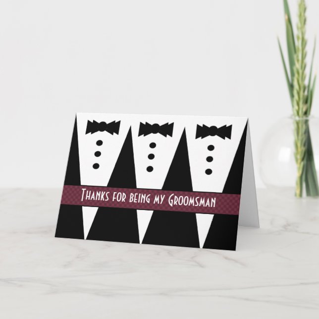 Groomsman Thank You - Three Tuxedos - Customizable (Front)