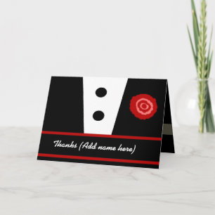 GROOMSMAN Thank You - Tuxedo with Rose Card