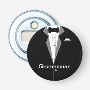 Groomsman Tuxedo Art Bottle Opener