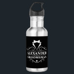 Groomsman Tuxedo Tie Black 532 Ml Water Bottle<br><div class="desc">Groomsman Tuxedo Tie Black Water Bottle</div>