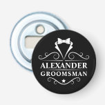 Groomsman Tuxedo Tie Black Bottle Opener<br><div class="desc">Wedding Groomsman Tuxedo Tie Black Bottle Opener</div>