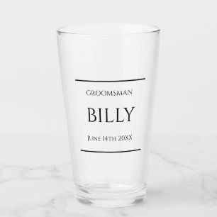 Groomsman Verre Cadeau Beer Pint Favoriser le nom 