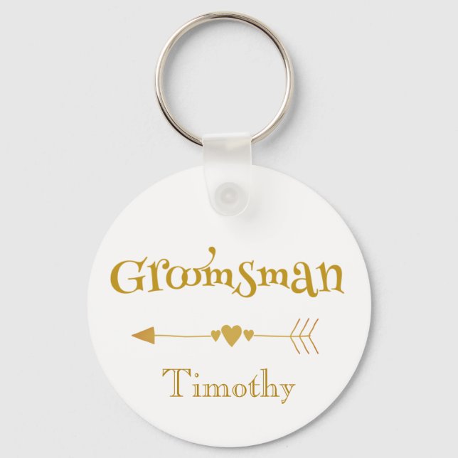 Groomsman wedding token keychain (Front)