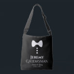 Groomsman White Tie Wedding Swag Bag<br><div class="desc">These fun bags are designed as favours, gifts, or swag bags for wedding groomsmen. They feature an image of a white tie with three buttons and text that reads Groomsman with a space to enter his name as well as the wedding couple's names and wedding date. Great way to show...</div>