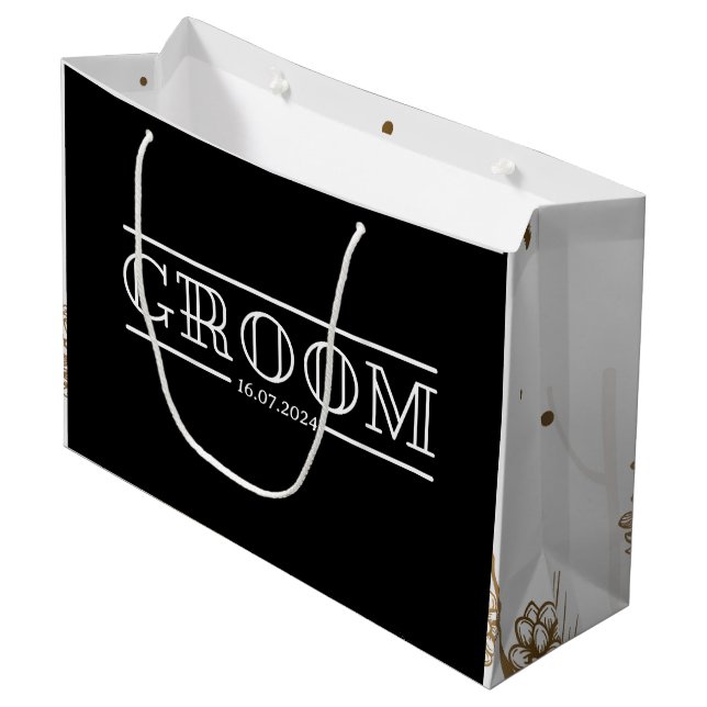 Groomsmen Bachelor Party Custom  Large Gift Bag (Front Angled)