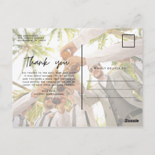Groomsmen Best Man Wedding Photo Thank You Postcard