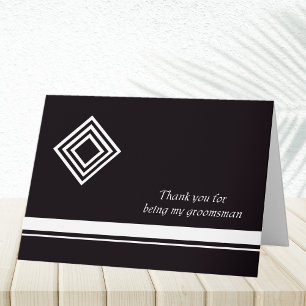 Groomsmen Carte de remerciements - noir et blanc