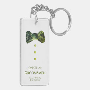 Groomsmen Funny emerald green Tie wedding Keychain