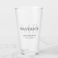 Groomsmen Gift Modern Trendy Monogram Initial Beer