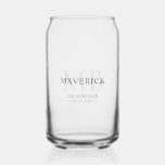 Groomsmen Gift Modern Trendy Monogram Initials Can Glass<br><div class="desc">This elegant beer can glass can be custom-made for each member of your wedding party. It features the individual's monogrammed initials, name, title and date in a classic, black minimalist design. To personalize, enter each person's name, initial, date and their specific title into the provided fields to create your own...</div>