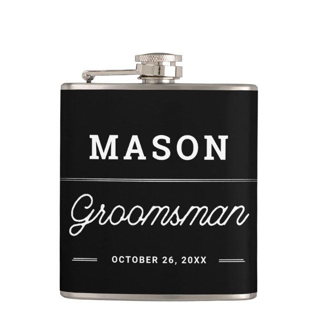 Groomsmen Gift Personalized Flask (Front)