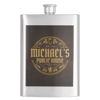 Groomsmen Gift Personalized Vintage Pub Rustic Hip Flask