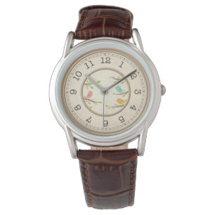 Groomsmen Gift Vintage Watch - Classic Brown Leath