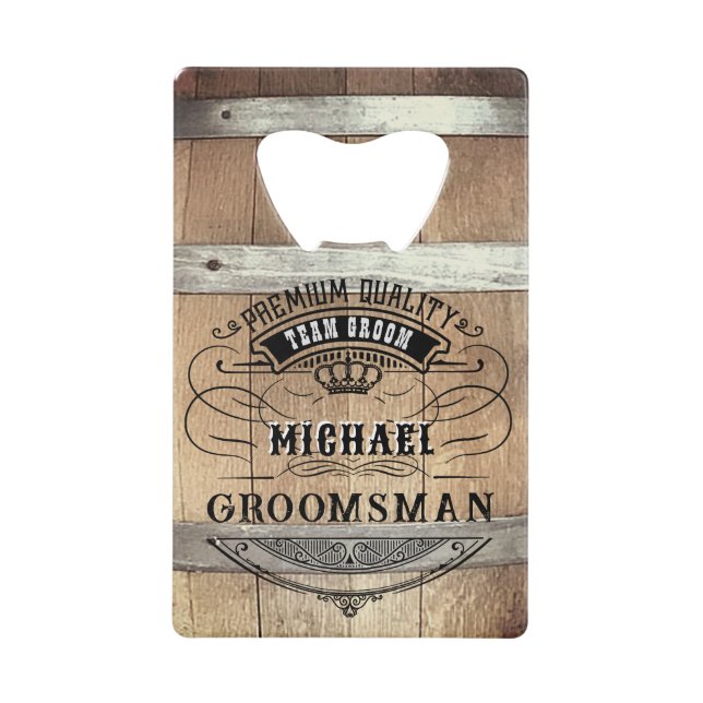 Groomsmen Gifts Credit Card Bottle Opener (Front)